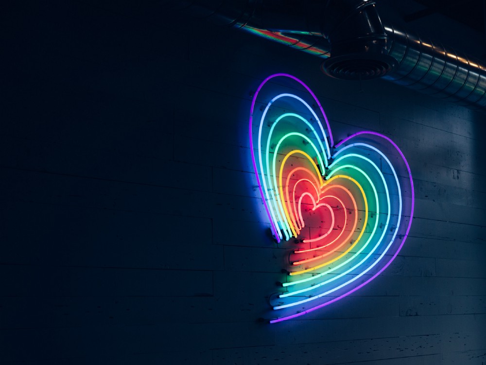 lit up neon hearts