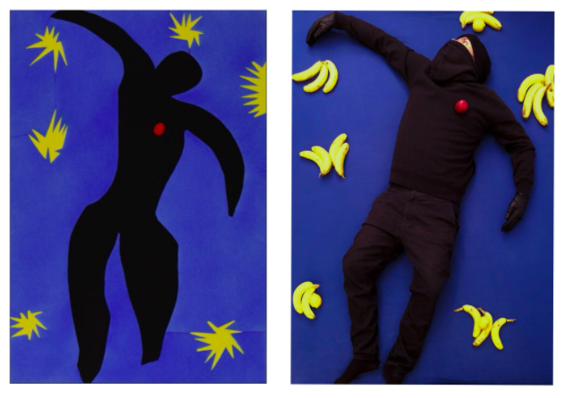 Neil Spa: My recreation of „Icarus“ by Henri Matisse - with a plum, bananas and lemons. #gettymuseumchallenge