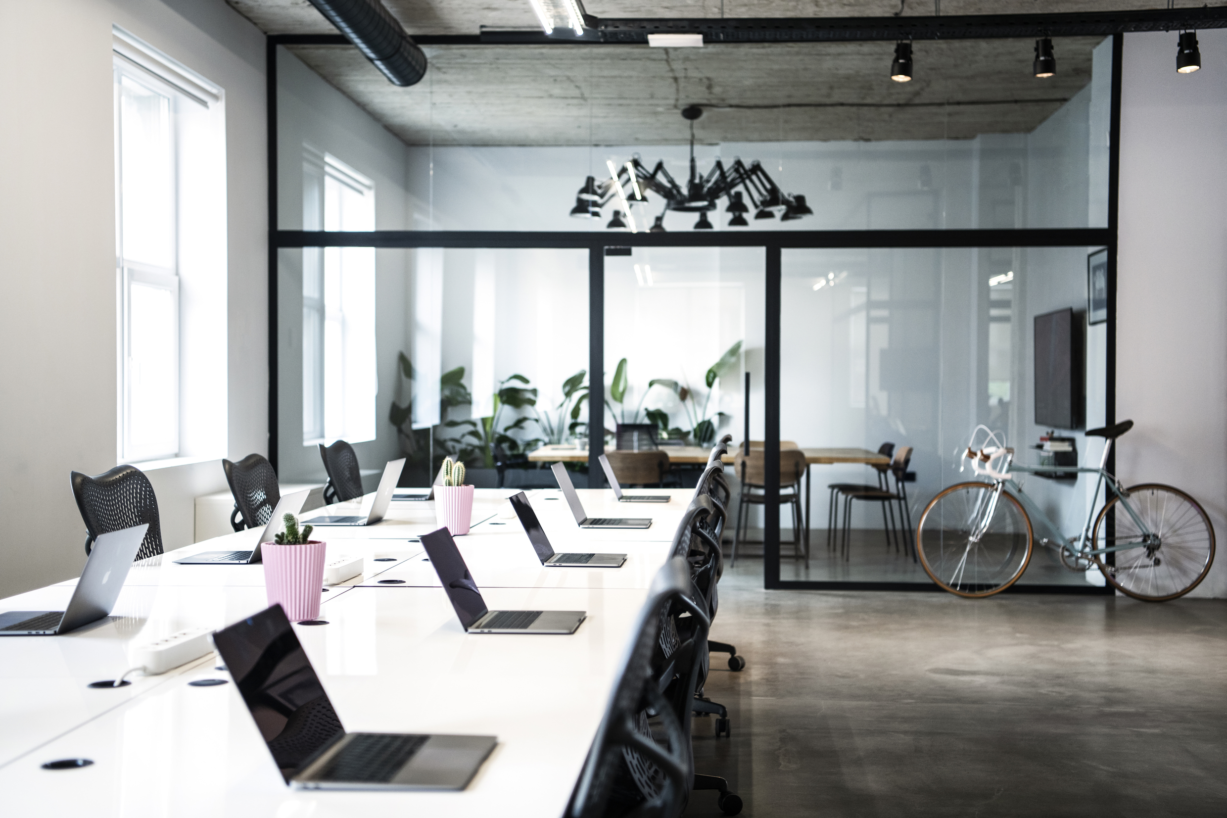 Working area with conference room at Despark agency headquarters, Sofia