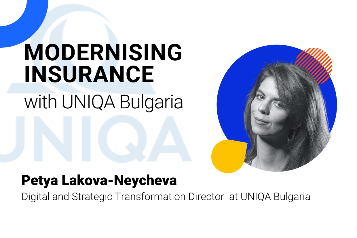 A black and white photo of Petya-Lakova Neycheva, Digital and strategic transformation director at UNIQA Bulgaria